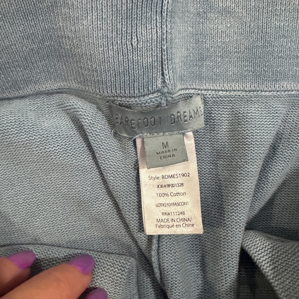 Barefoot Dreams Light Blue Knit lounge pants